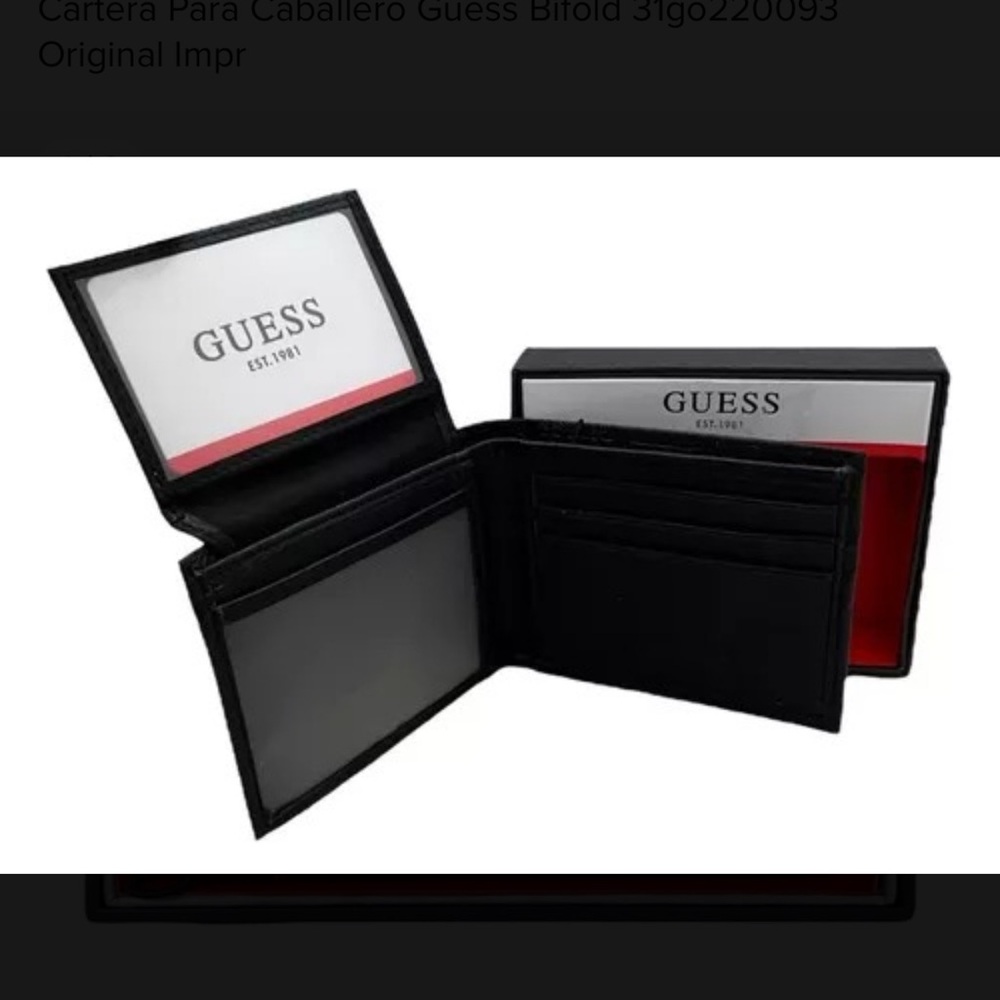 NWT Guess wallet Black MEN - Picture 6 of 8
